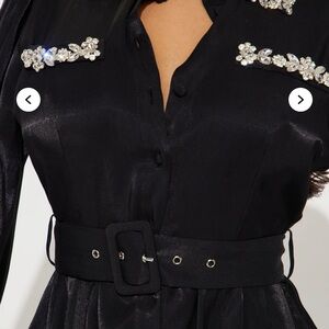 Fashion Nova Black Dress with Silver Accents